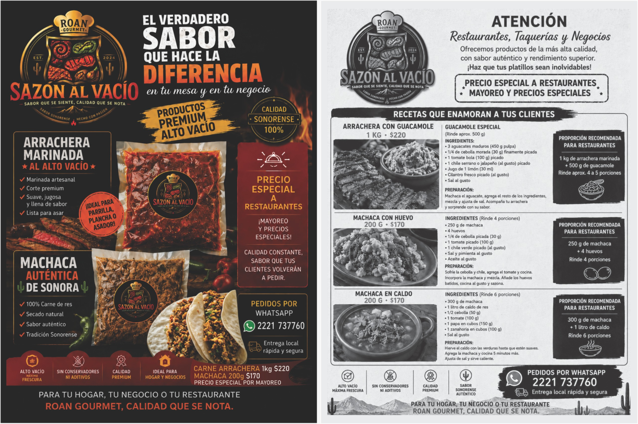 Promocional ROAN GOURMET con productos y recetas